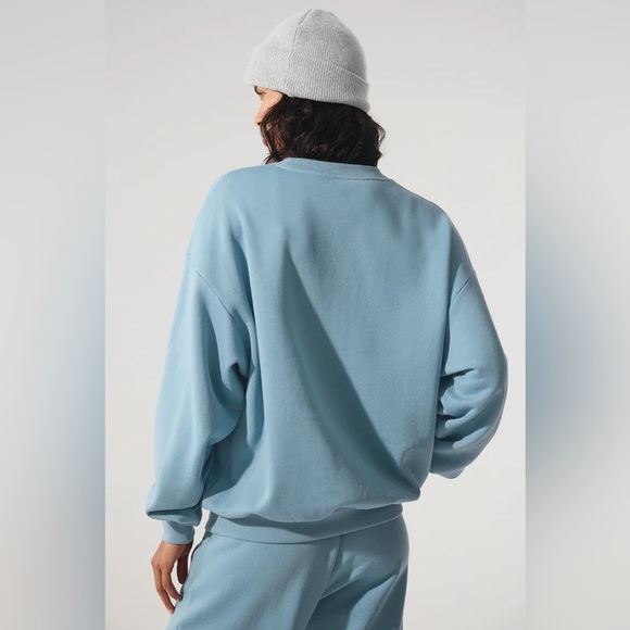ALO Yoga Celestial Blue Crew Neck Pullover NWT - Picture 2 of 7